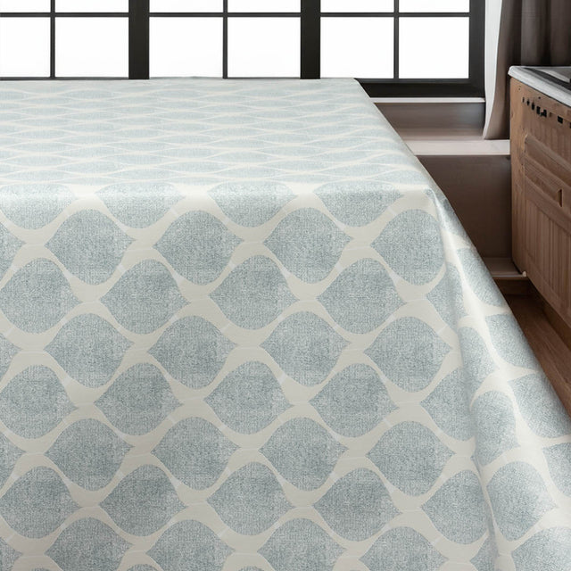 Leafy Soft Blue - Vaxduk med mjukt grafiskt uttryck