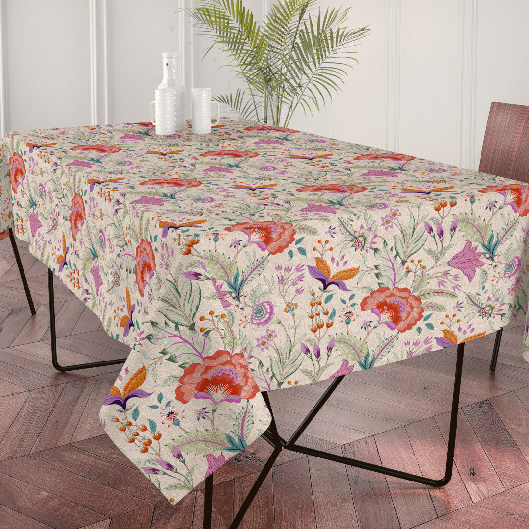 Lino Fiora – Textilvaxduk med blommor i elegant linnelook