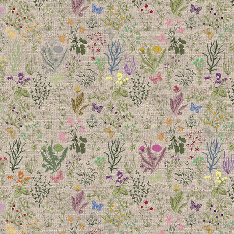 Lino Meadow – Textilvaxduk med blommor och naturmotiv i elegant linnelook, mönster