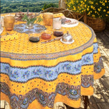 Marat d´Avignon Tradition Gul - Rund akrylbelagd provenceduk Ø 180