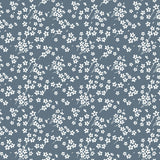 Milflores Dusty Blue - Textilvaxduk med små blommor, dukning