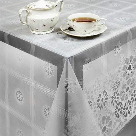 Modern Blomma – Transparent vaxduk med tryck