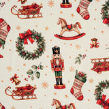 Nordfavn Cascanueces – Textilvaxduk med nostalgiska julmotiv, mönster