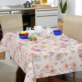 Nordfavn Gerbera Beige – Vaxduk med blommor i linnelook, miljö