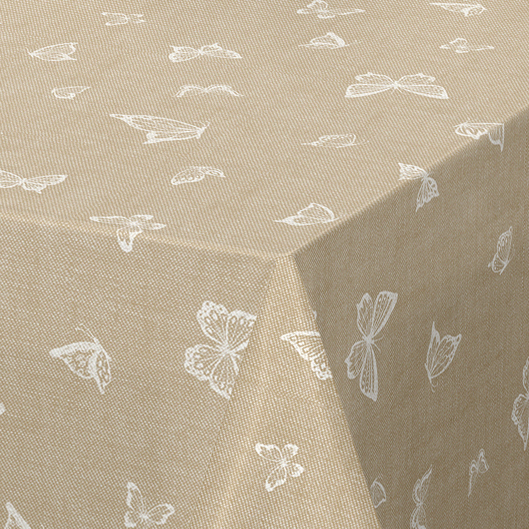 Nordfavn Mariposas Beige – Vaxduk med fjärilar, hörn