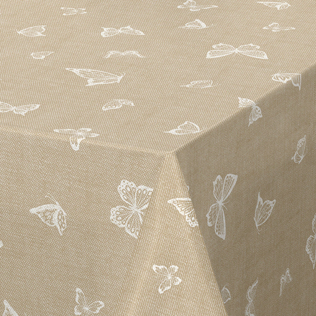 Nordfavn Mariposas Beige – Vaxduk med fjärilar, hörn