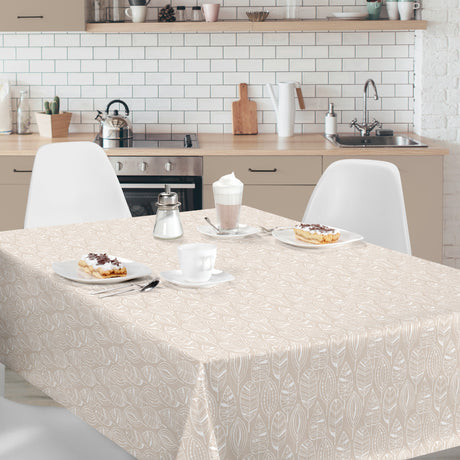 Nordfavn Nordic Leaf Sand – Vaxduk med stiliserat bladmönster miljö