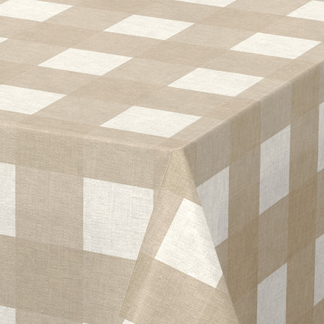 Nordfavn Royal Beige – Vaxduk i beige med rutor, hörn