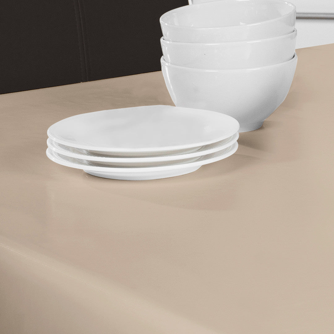 Nordfavn Uni Sesam Beige - Enfärgad halvblank vaxduk, detalj