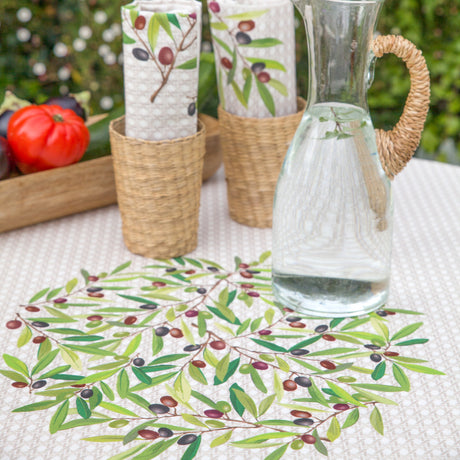 Nyons Ecru – Rektangulär provenceduk 155 x 250 cm, närbild