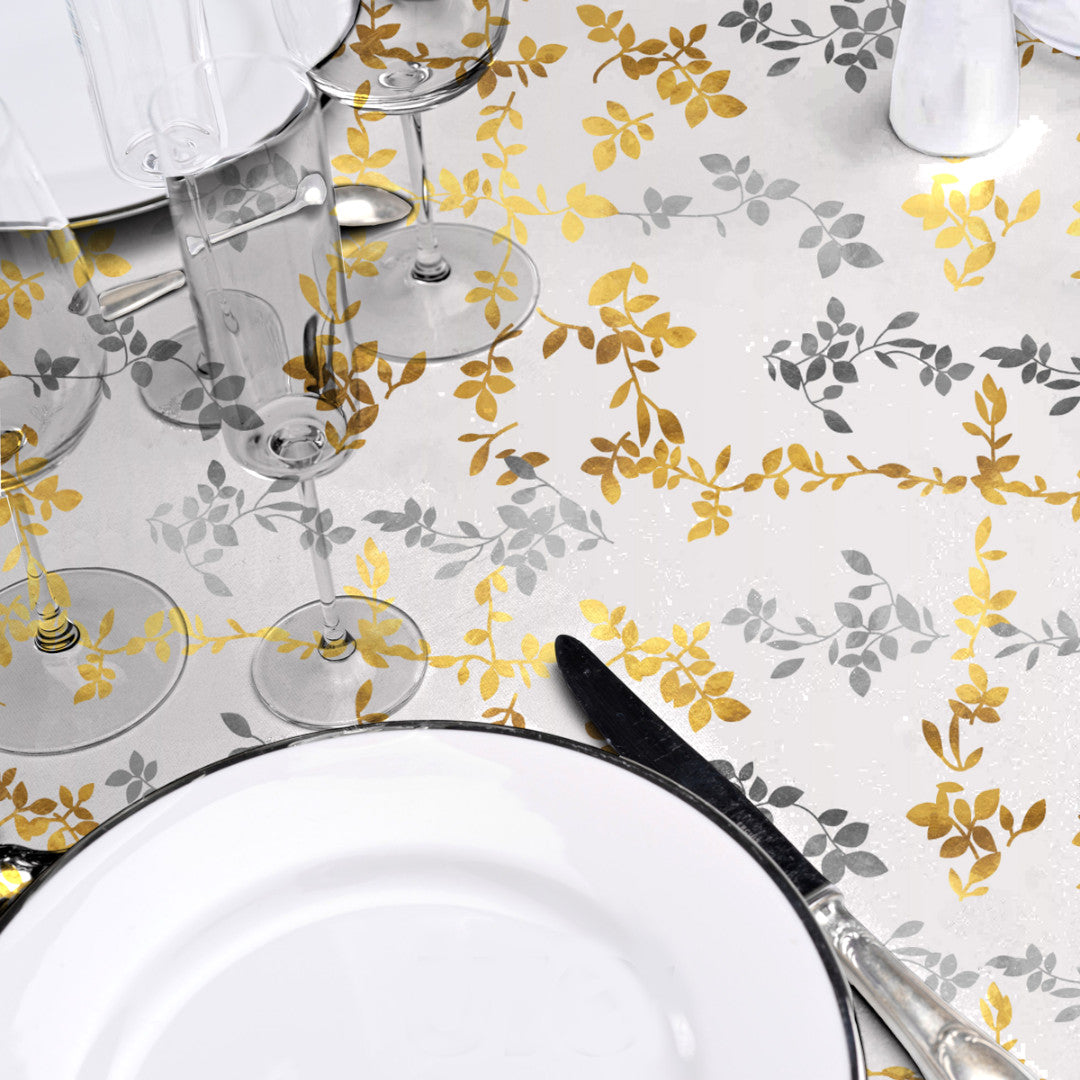 Pampa Metallic – Transparent vaxduk med glittereffekt, närbild