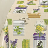 Provence Olives & Fleurs - Vaxduk med beige bakgrund, hörn