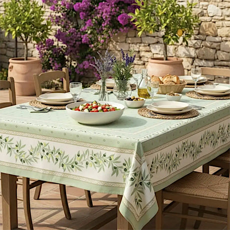 Ramatuelle Grön – Rektangulär provenceduk 155 x 250 cm
