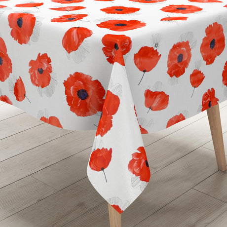 Red Coquelicot - Vaxduk med röda vallmo.