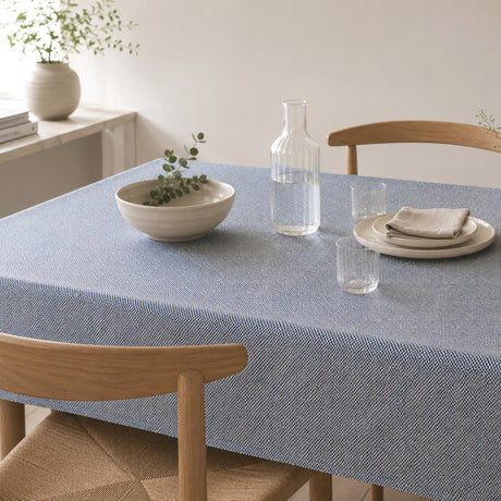 Nordfavn Roa Jeans Blå – Extra bred jacquardvävd textilvaxduk, 180 cm