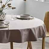 Södahl Tiles Rund Damastduk Ø 180 cm - Taupe, hörn