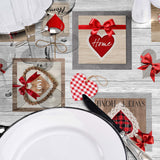 Sweet Love - Vaxduk med hjärtan, rutor och värmefulla detaljer, närbild