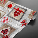 Sweet Love - Vaxduk med hjärtan, rutor och värmefulla detaljer, rulle