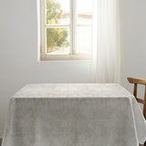 Tamayo Lino – Jacquardvävd textilvaxduk med blomstruktur, 160 cm, miljö