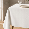 Tessai Blanco – Jacquardvävd textilvaxduk i offwhite 180 cm bred, hörn