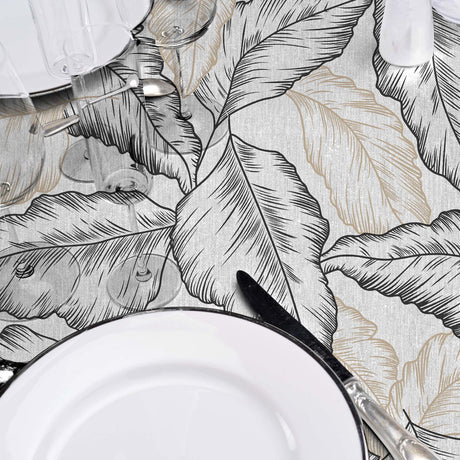 Textilia Glitter Arbena - Vaxduk med stora handtecknade blad, detaljer