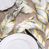 Textilia Glitter Ebany Choco – Vaxduk med blad och diskret glitter, detaljer