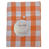 WOW Spring Apricot – Rutig bomullsduk 150 x 150 cm, förpackning