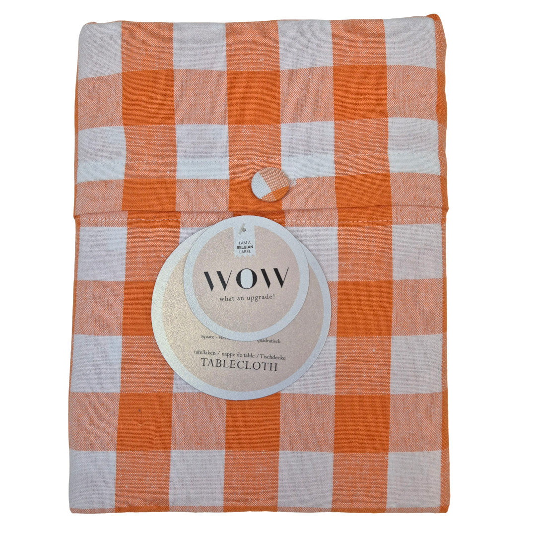 WOW Spring Apricot – Rutig bomullsduk 150 x 250 cm, förpackning