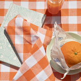 WOW Spring Apricot – Rutig bomullsduk 150 x 300 cm, närbild