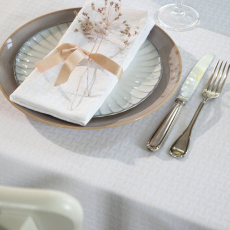 WOW Tradition Swan damastservetter 45 x 45 cm – 4 st. – Vit, närbild