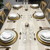 Welss Lino beige - Jacquardvävd textilvaxduk 180 cm bred
