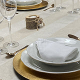 Welss Lino beige - Jacquardvävd textilvaxduk 180 cm bred