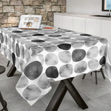Arapoff Piedra - Stonefree Retro, textilvaxduk i vit/grå/antracit - 180 cm