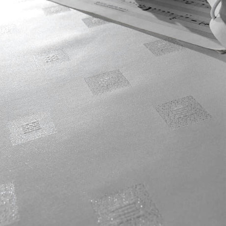 Cezanne Silver Lurex - Jacquardvävd textilvaxduk, 160 cm bred