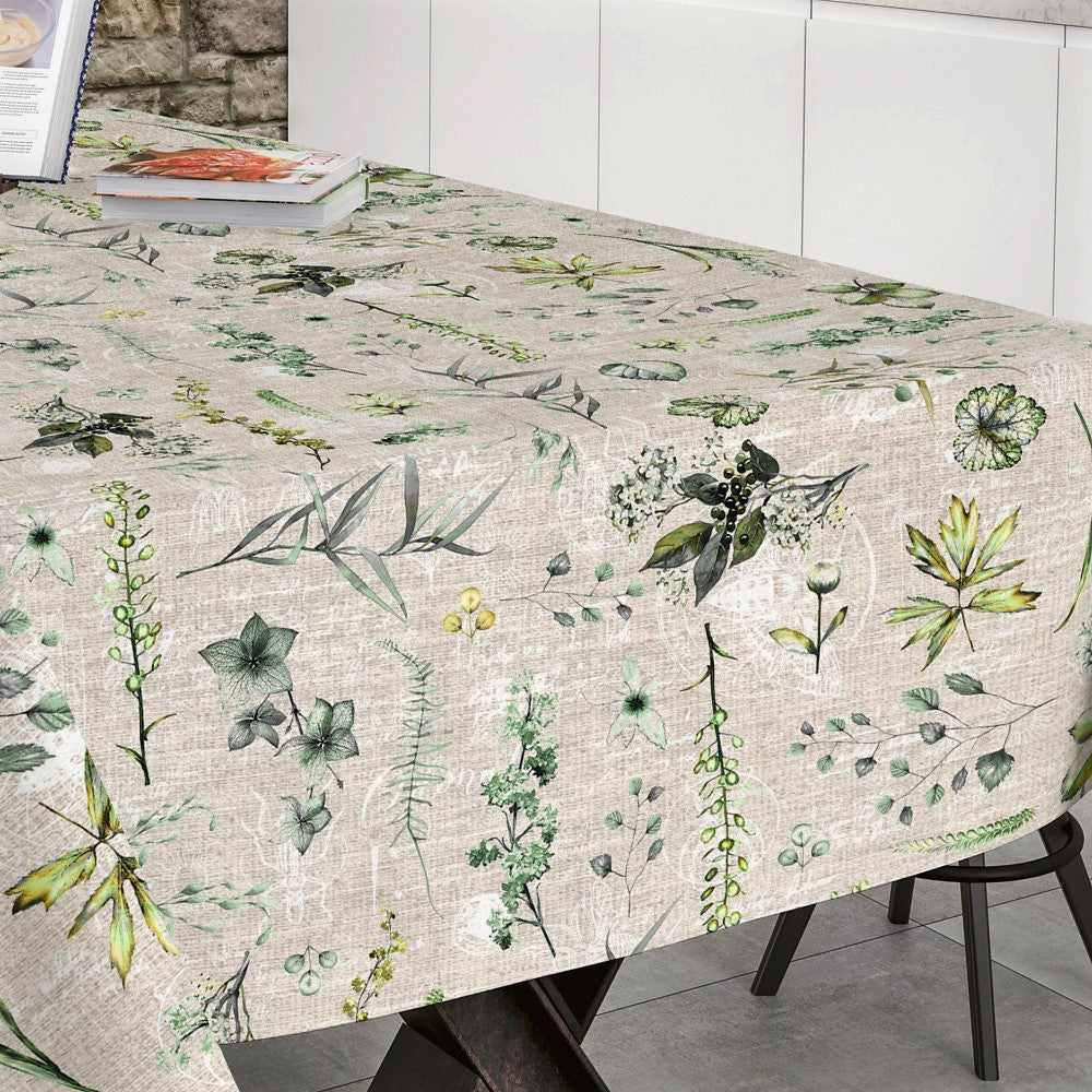 Spring textilvaxduk – vacker design med blad, 160 cm