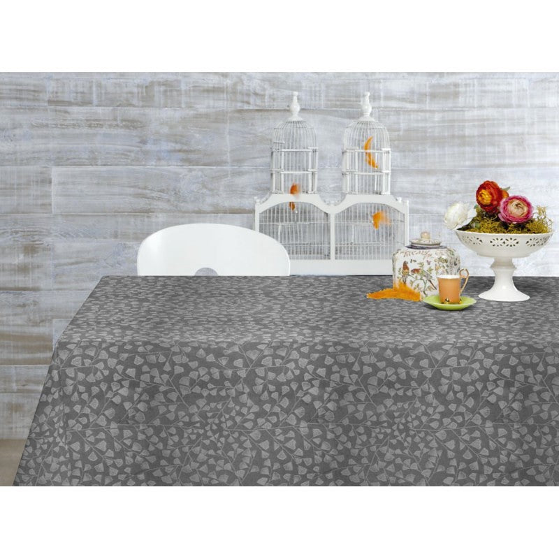 Bonard antracit, jacquardvävd textilvaxduk, 140 cm bred