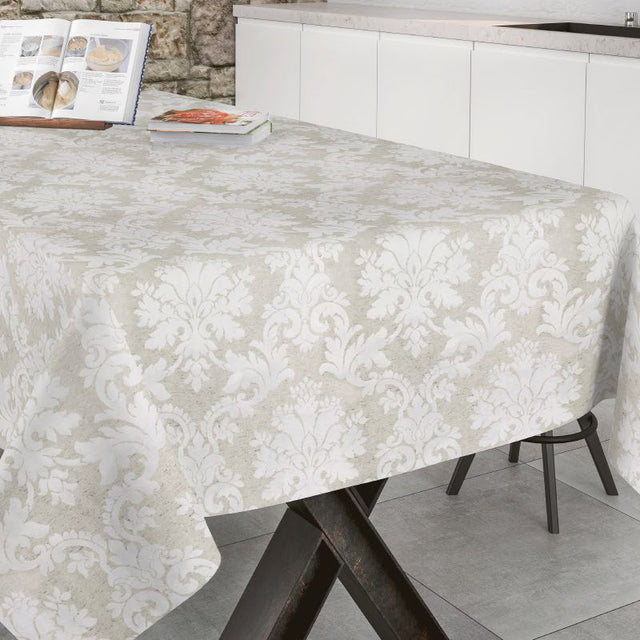 Bury Lino beige, jacquard vävd textildug