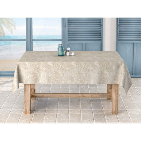 Frida Lino beige - Jacquardvävd textilvaxduk, 180 cm bred
