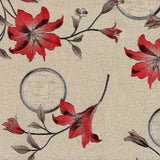 Altea Metallic Red - Gyllene vaxduk med röda julstjärnor.