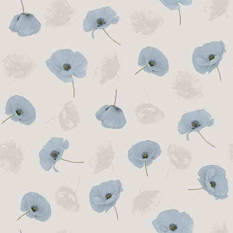 Amapolas Blue - Vaxduk med fina blå vallmo mönster