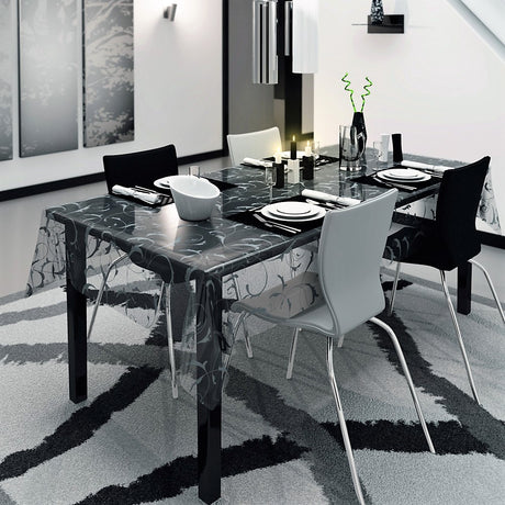 Dukat bord med Amber, klar plast, transparent vaxduk med rankor
