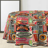 Americano - Rund vaxduk med retro diner-look
