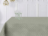 Amigoni Dusty Green - Jacquardvävd textilvaxduk, 160 cm