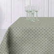 Amigoni Dusty Green - Jacquardvävd textilvaxduk, 180 cm bred