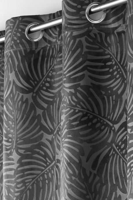 Analia Präglad Velour Antracit – Mörkläggningsgardin 140 x 240 cm, närbild
