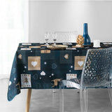 Augustin Blue - Julbordsduk med fläckskydd, 150 x 300 cm