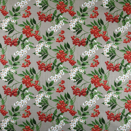 Baies – Textilvaxduk med bär och blommor, 155 cm bred
