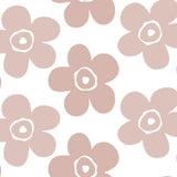 Närbild av Big Flower Rosenwood - Lola vaxduk med stora blommor i beige