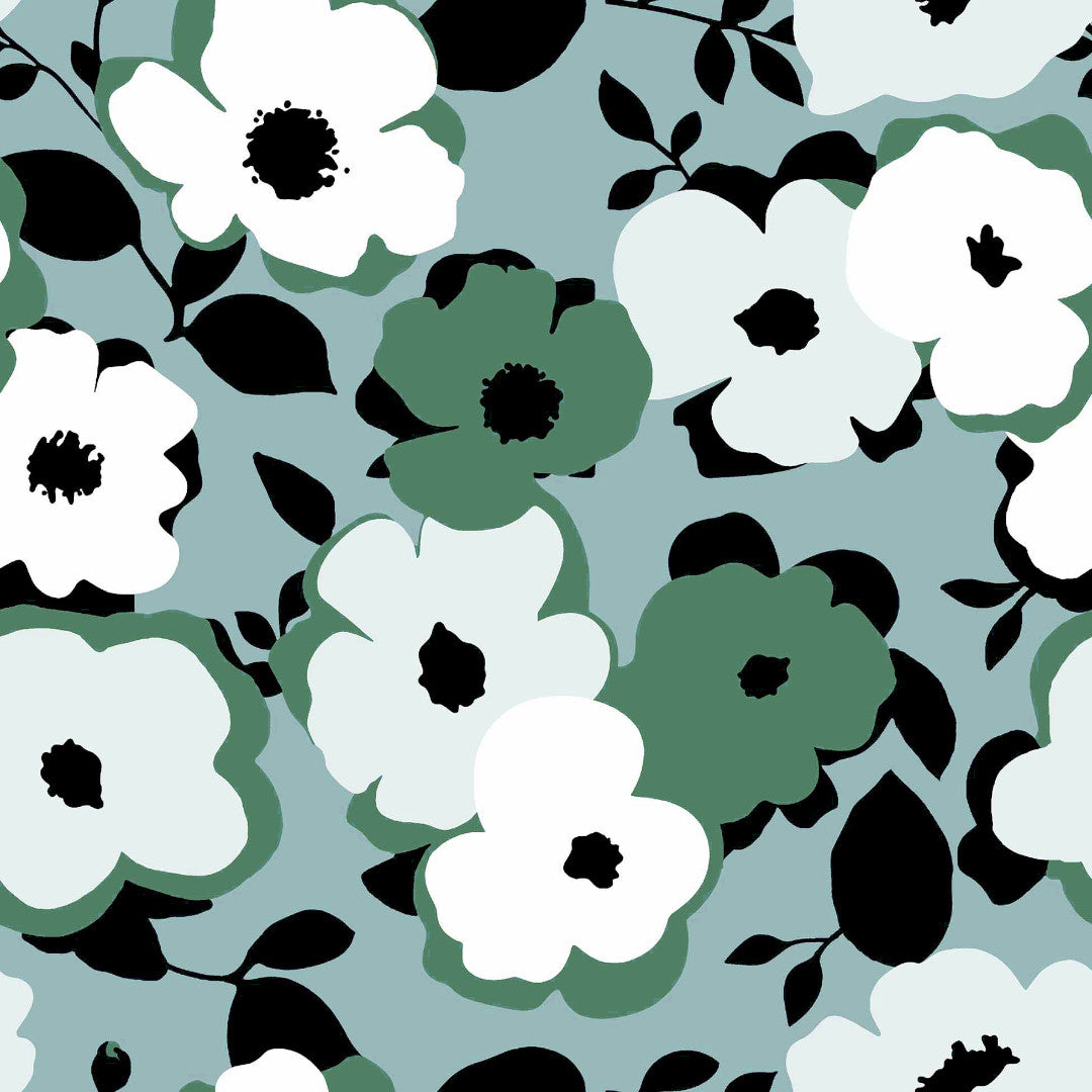 Big Flower Sage - Vaxduk med blommor närbild