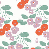Närbild av Bloom Orange - Lola vaxduk med härliga blommor
